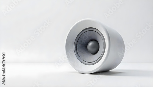 silver white audio high quality speaker isolated on white background