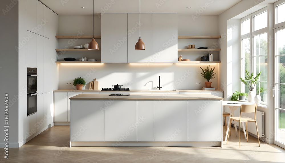 Fototapeta premium Scandinavian kitchen interior minimal design concept