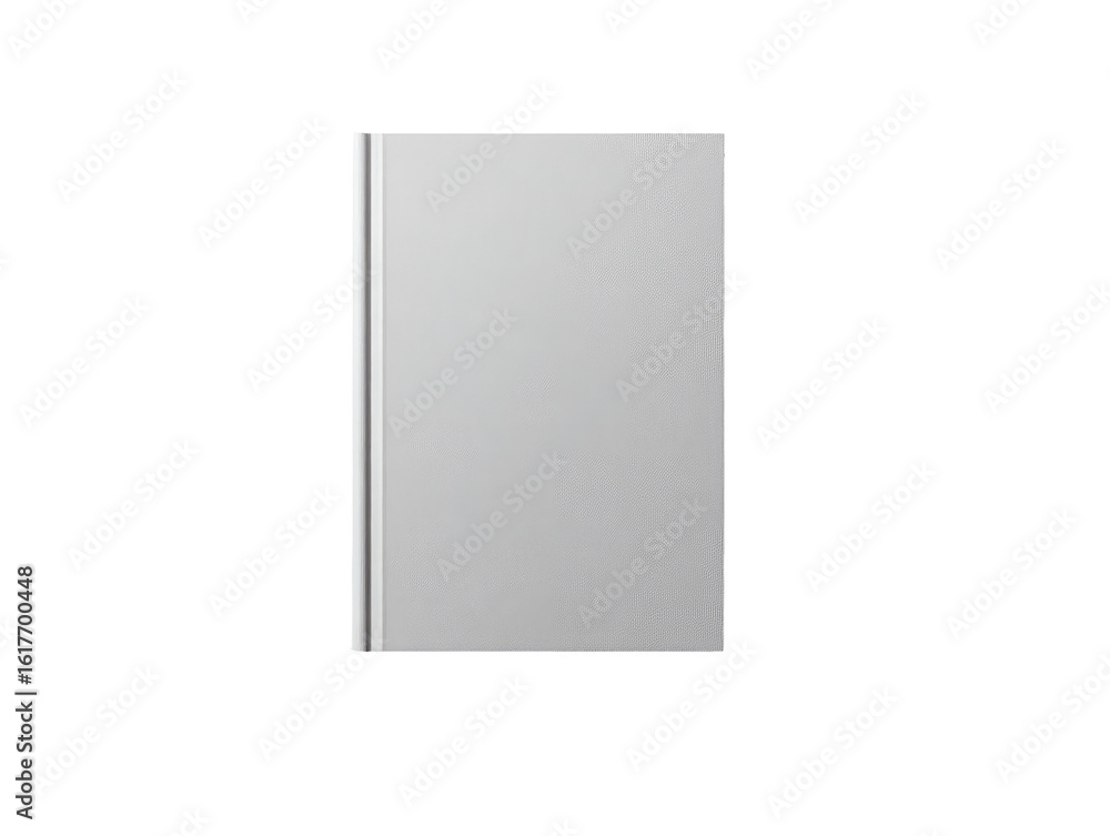 A light gray, rectangular book, closed and displayed vertically. The cover is smooth and unmarked, featuring a simple spine A light gray, rectangular book, closed and displayed vertically. The cover is smooth and unmarked, featuring a simple spine