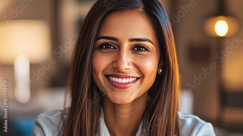 Wallpaper Mural smiling Indian businesswoman at modern office, workingwoman lifestyle  Torontodigital.ca