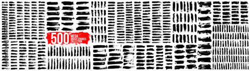 500+ mega brush strokes collection, set of grunge paint brush strokes, hand drawn artistic acrylic brush shape, rough texture background