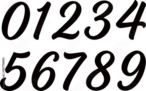 Cursive number 1 - 10 svg png