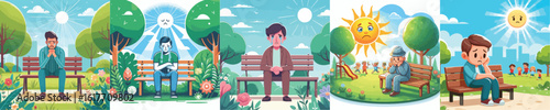 VECTOR IMAGE OF A DEPRESSED MAN WITH WHITE BACKGROUND