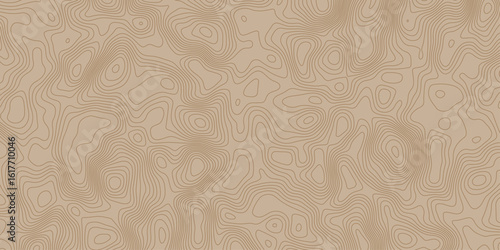 seamless topographic map pattern with contour lines on a light brown background, ideal for backgrounds, textures, and graphic designs