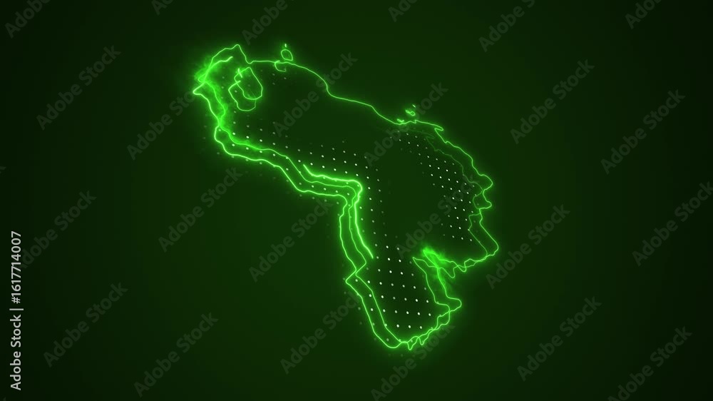 3D Neon Green Venezuela Map Borders Outline Loop Background Stock Video ...