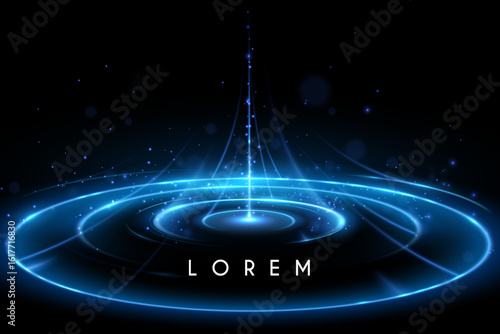 Blue light circle effect with sparks