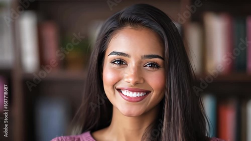 Wallpaper Mural smiling Indian businesswoman at modern office, workingwoman lifestyle Torontodigital.ca