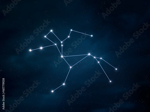 Centaurus constellation in the sky. Star cluster isolated. Astrological image of mythological symbol.