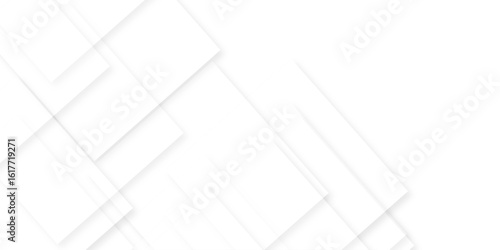 Abstract white background with texture pattern, layered geometric triangle shapes, white and grey glossy squares with faint geometric lines featuring intersecting patterns. background and design.