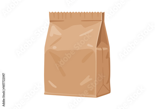 A brown paper bag is crumpled and closed