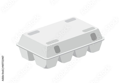 A gray cardboard egg carton