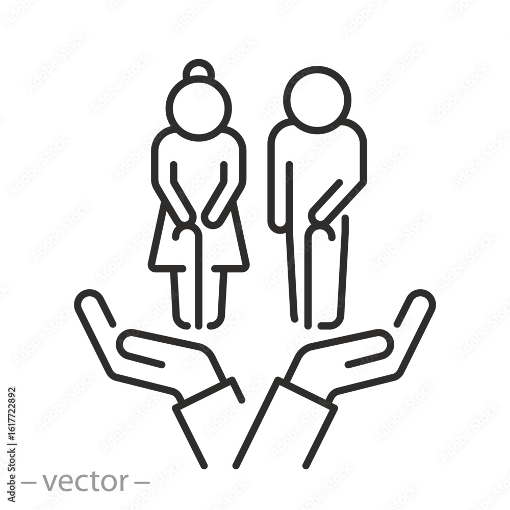 Fototapeta premium elderly care icon