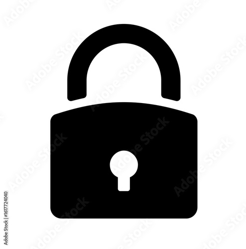 Lock icon collection. Locked and unlocked black line icon set. Flat security symbol. Vector illustration.