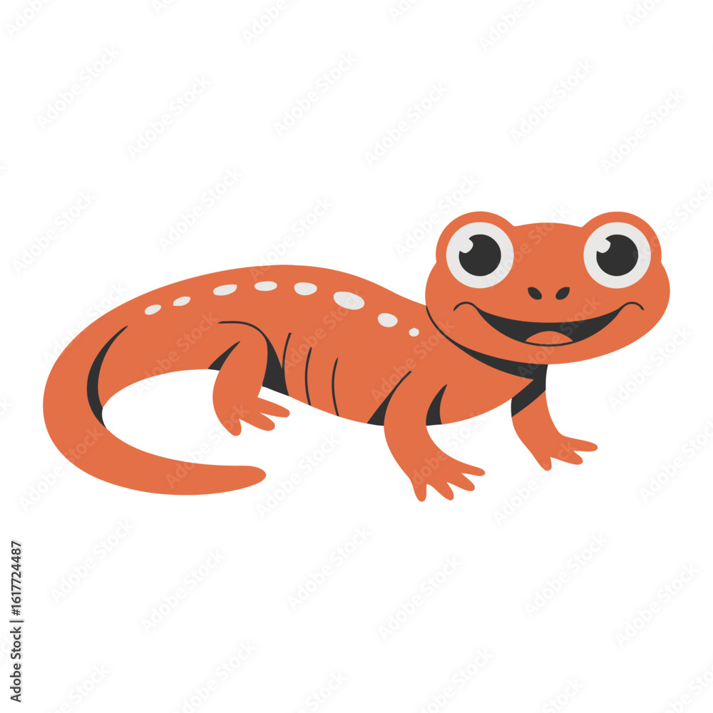 Fototapeta premium Salamander vector illustration on white background.