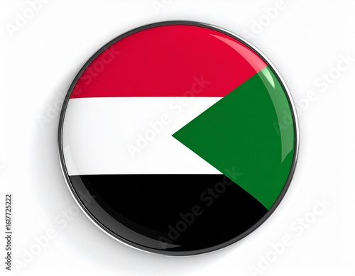 Free Download Sudan Flag Button on White Background - GFXLoad