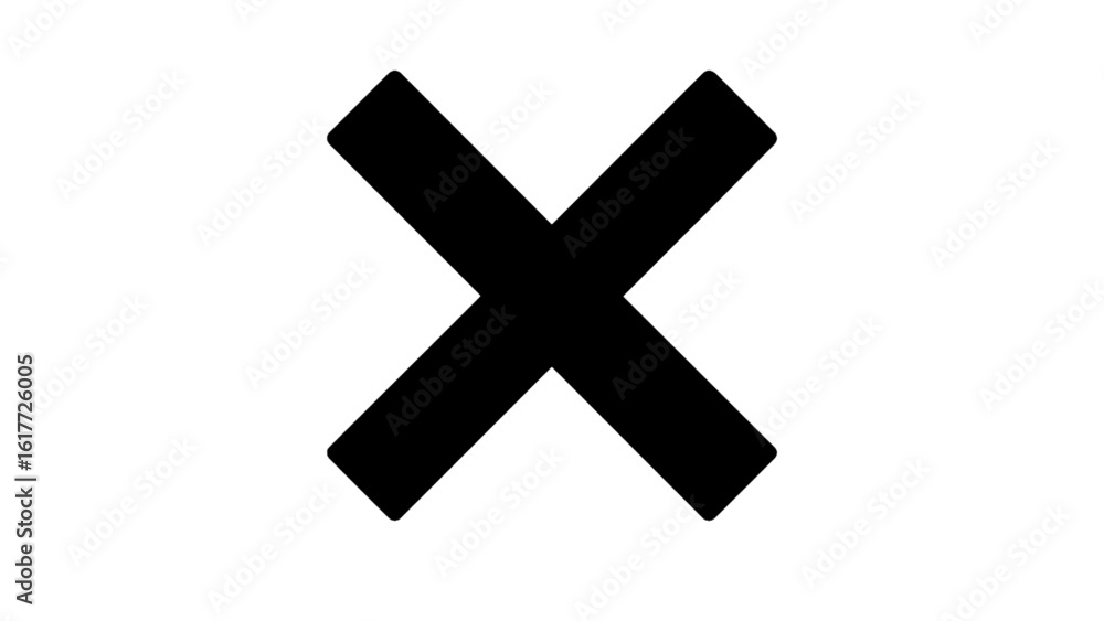 Obraz premium Black cross symbol isolated on white background