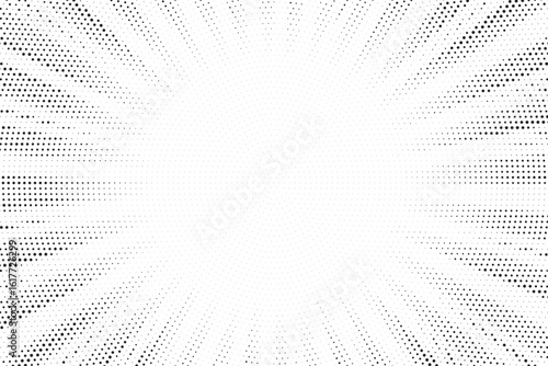 Halftone texture dot radial background, cartoon comic retro pop art dot border, halftone shadow