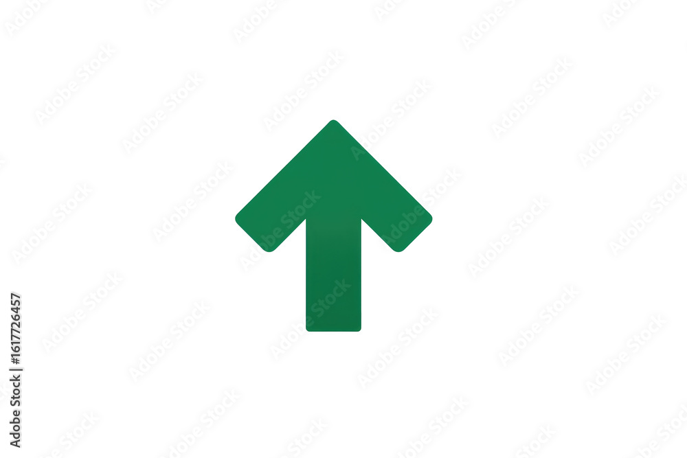 Green upward-pointing arrow against black background Green upward-pointing arrow against black background