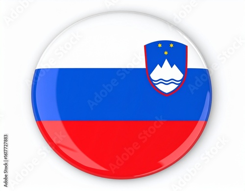 Slovenia Flag Button on White Background Free Download Slovenia Flag Button on White Background - GFXLoad