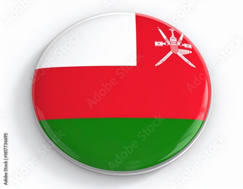 Free Download Oman Flag Button on White Background - GFXLoad