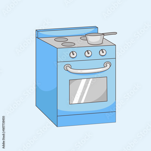 vector stove illustration hand drawn