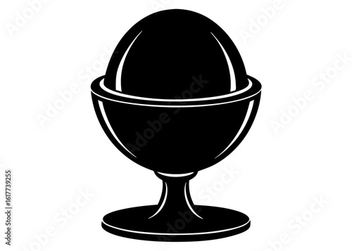 Boiled Egg in Egg Cup Silhouette - Breakfast Food Icon