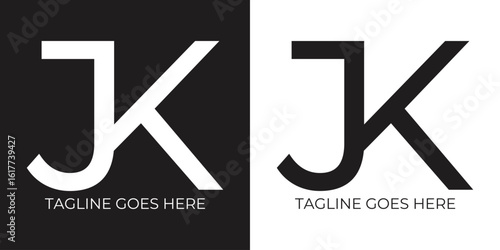 JK logo sesign vlack and white variants