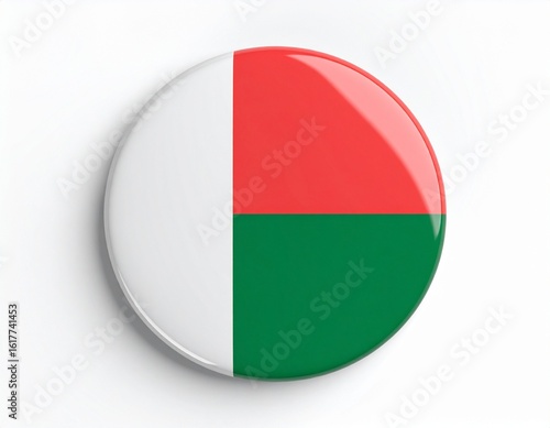 Free Download Madagascar Flag Button on White Background - GFXLoad