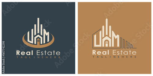 Tableau sur toile Real Estate Monogram Logo Design – Modern 2-Letter Vector Branding Series (UA to