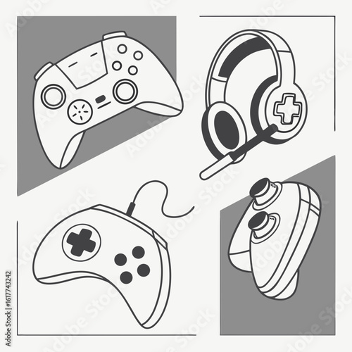 Gaming Controllers and Headphones Collection.