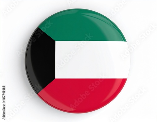 Free Download Kuwait Flag Button on White Background - GFXLoad