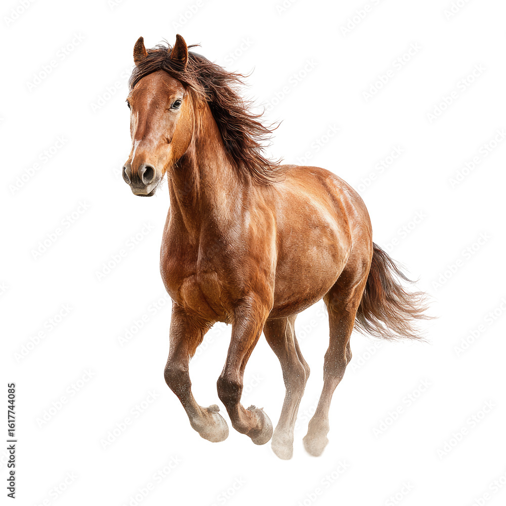 A galloping brown horse against a black background A galloping brown horse against a black background