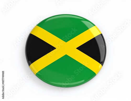 Free Download Jamaica Flag Button on White Background - GFXLoad