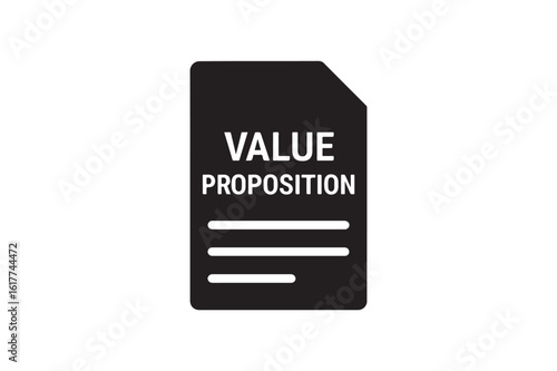 Value proposition document silhouette vector art illustration on white background