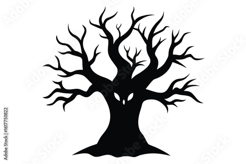 haunted tree vector icon