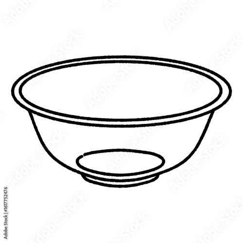 ラフな線で描いたガラスボウルの線画イラスト