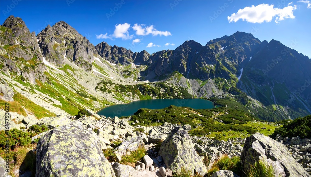 Fototapeta premium Mountain lake panorama