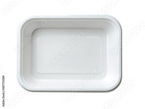 Empty rectangular white food container