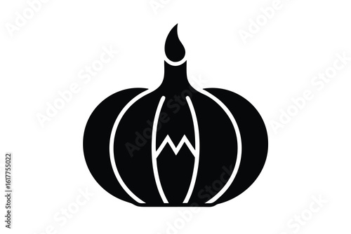 pumpkin candle vector icon