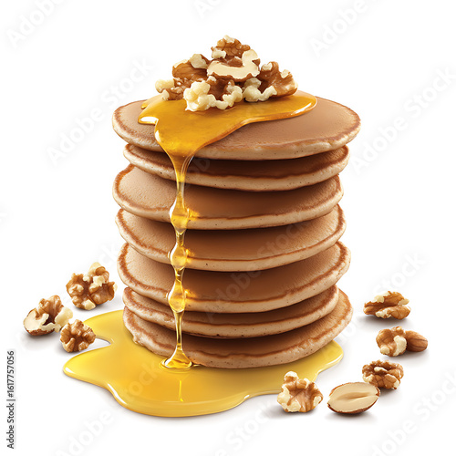 Wallpaper Mural Stack of Pancakes Topped with Honey and Walnuts Torontodigital.ca