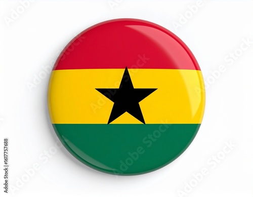 Free Download Ghana Flag Button on White Background - GFXLoad