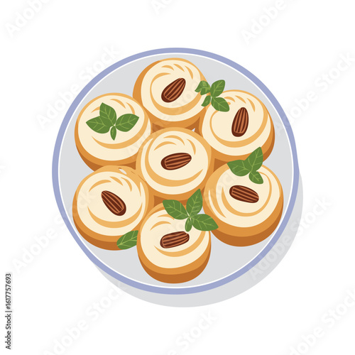 Flat vector Maamoul cookies with dates