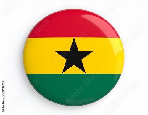 Free Download Ghana Flag Button on White Background - GFXLoad