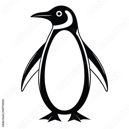 Black and white penguin icon vector graphic animal bird