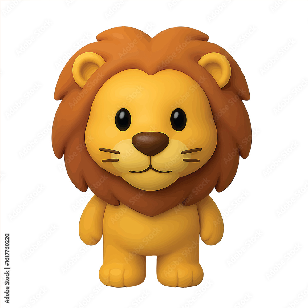 Obraz premium Cute and playful 3D icon of a baby lion, perfect for kids’ apps, games, storybooks, and educational content. High-quality PNG with vibrant colors, ready to use.