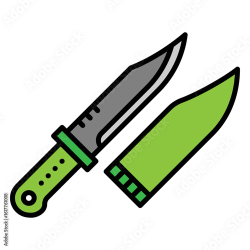 Knife with Sheath Vector Icon Illustration
