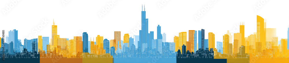 Fototapeta premium Abstract cityscape skyline (1)