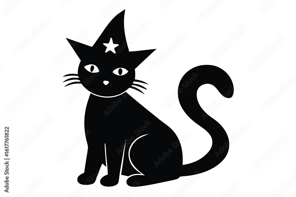 Fototapeta premium witch cat vector icon