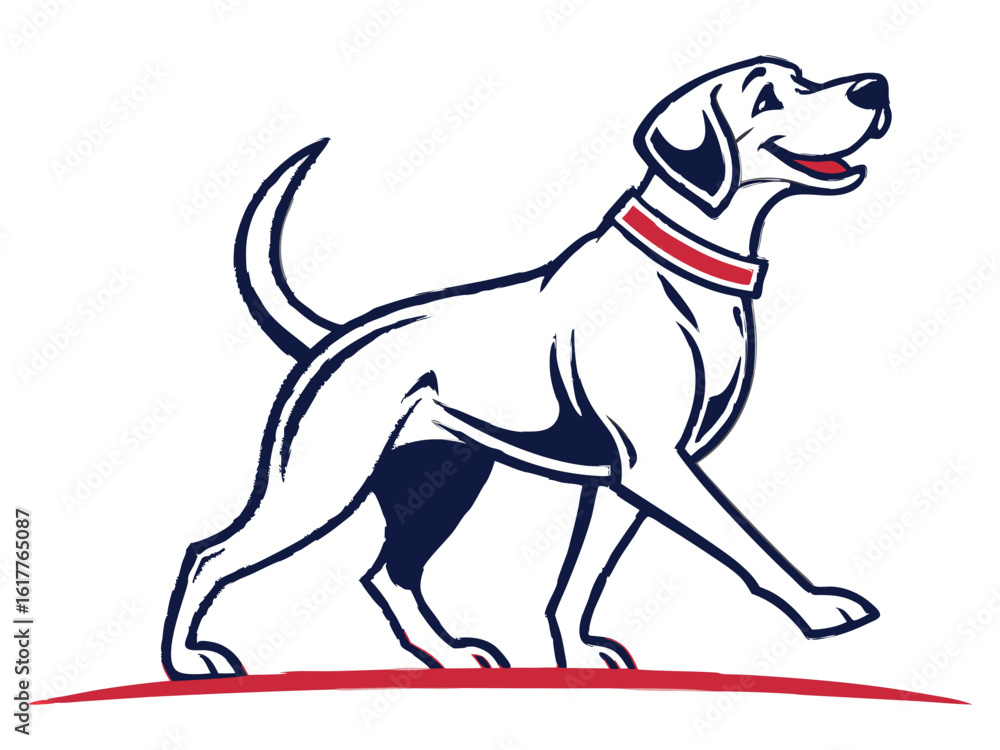 Fototapeta premium Friendly Dalmatian Dog Illustration with Red Collar