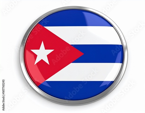 Free Download Cuba Flag Button on White Background - GFXLoad